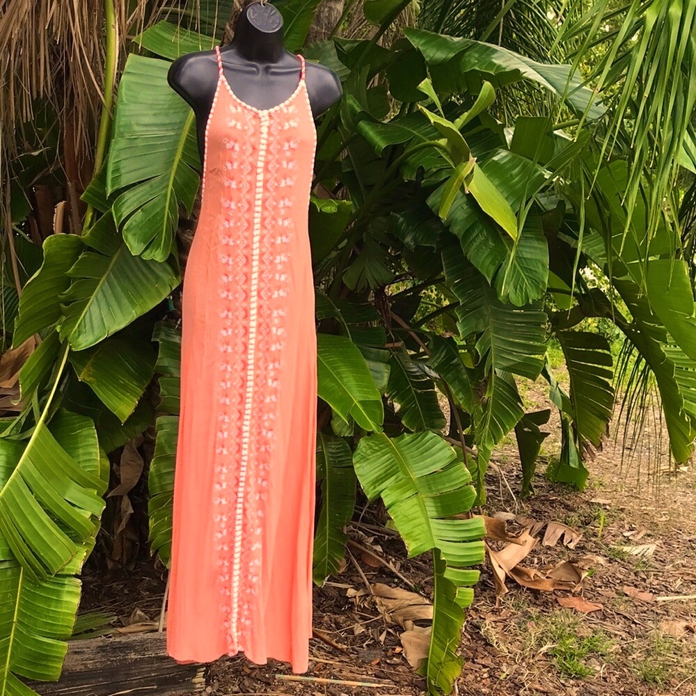 ZNL gauze embroidered maxi